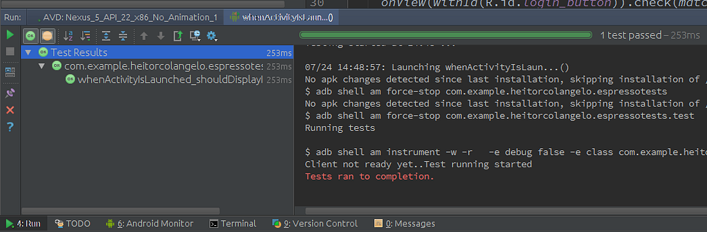 Test console